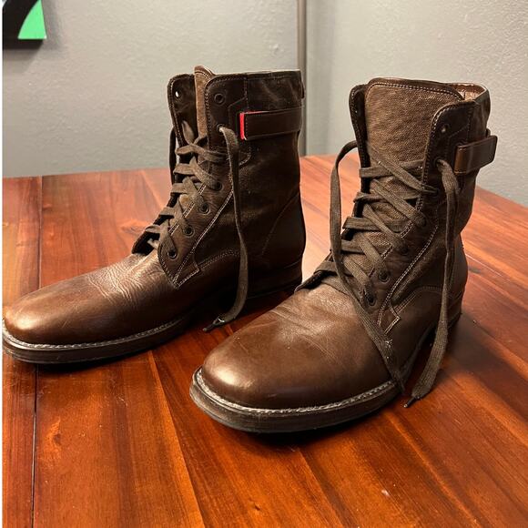 Hugo Boss Men’s Combat/Military Style Boots, Size 45/US 12 - Picture 2 of 5